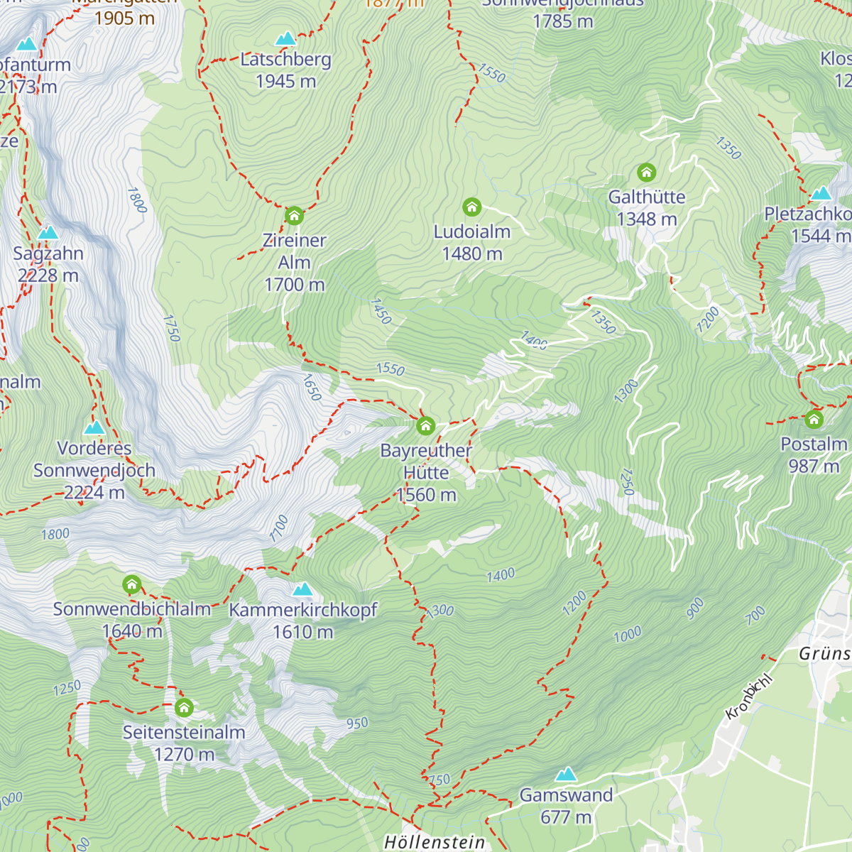 Bayreuther Hütte map