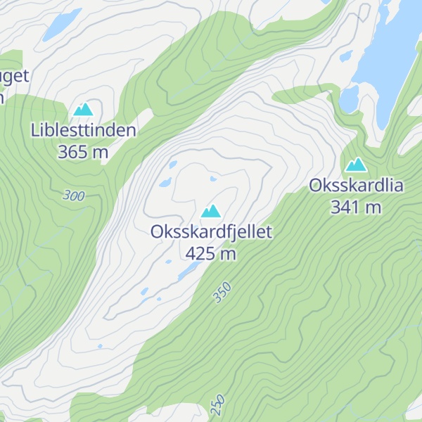 Map of Oksskardfjellet