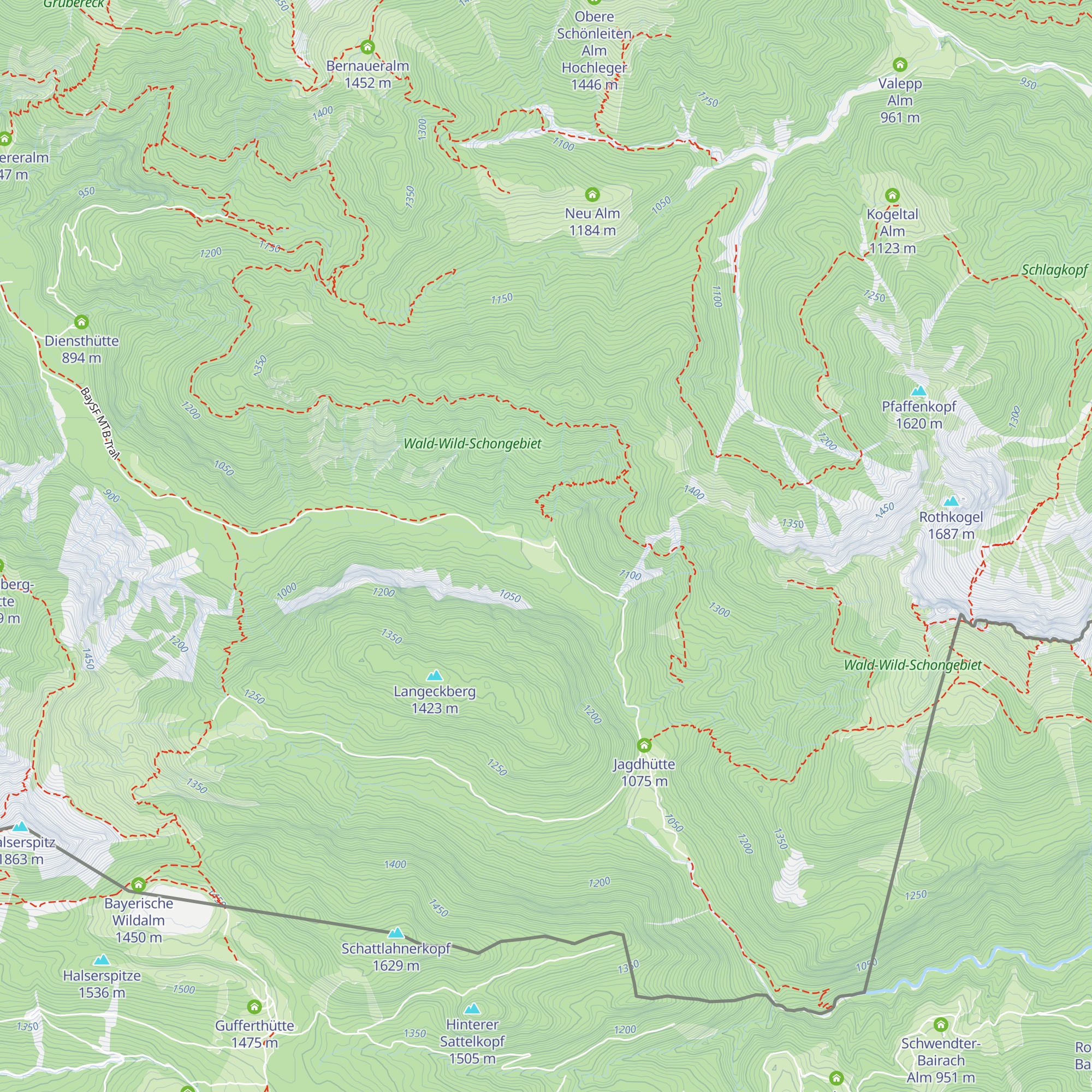 Langenau Alm map