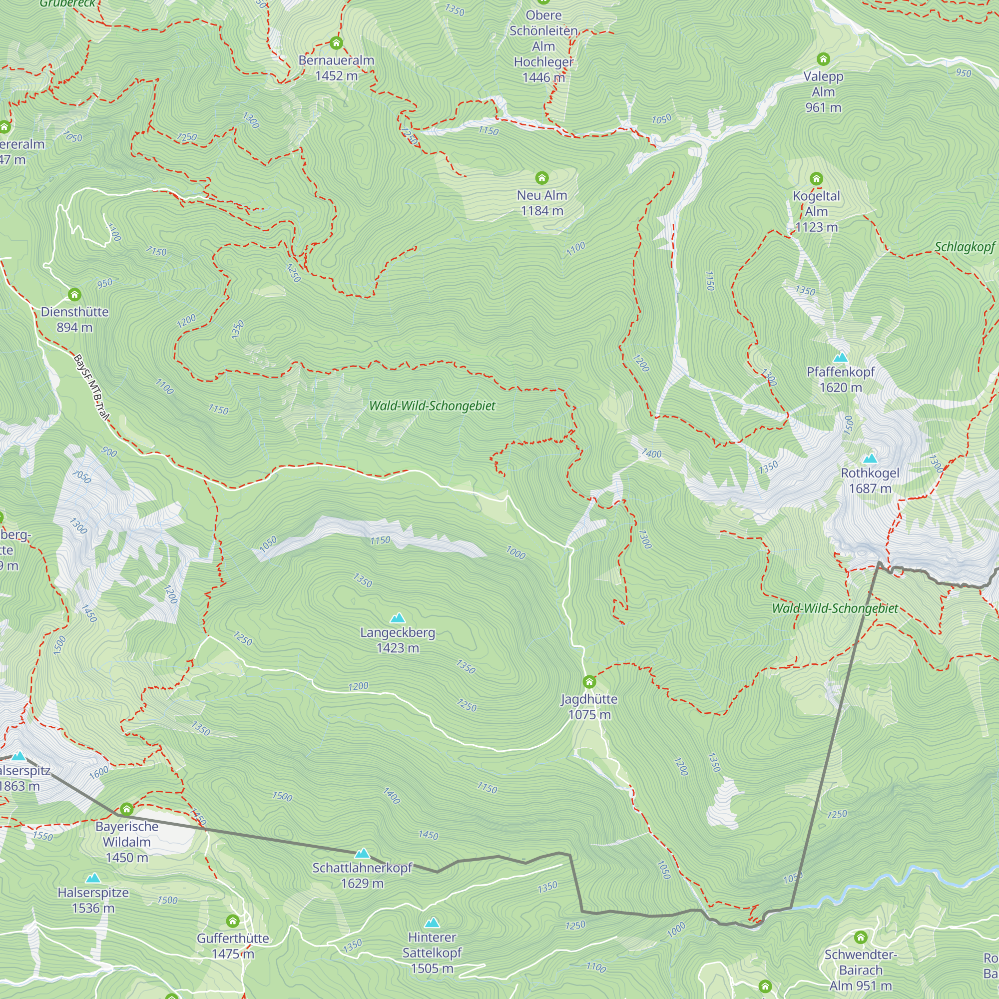 Langenau Alm map