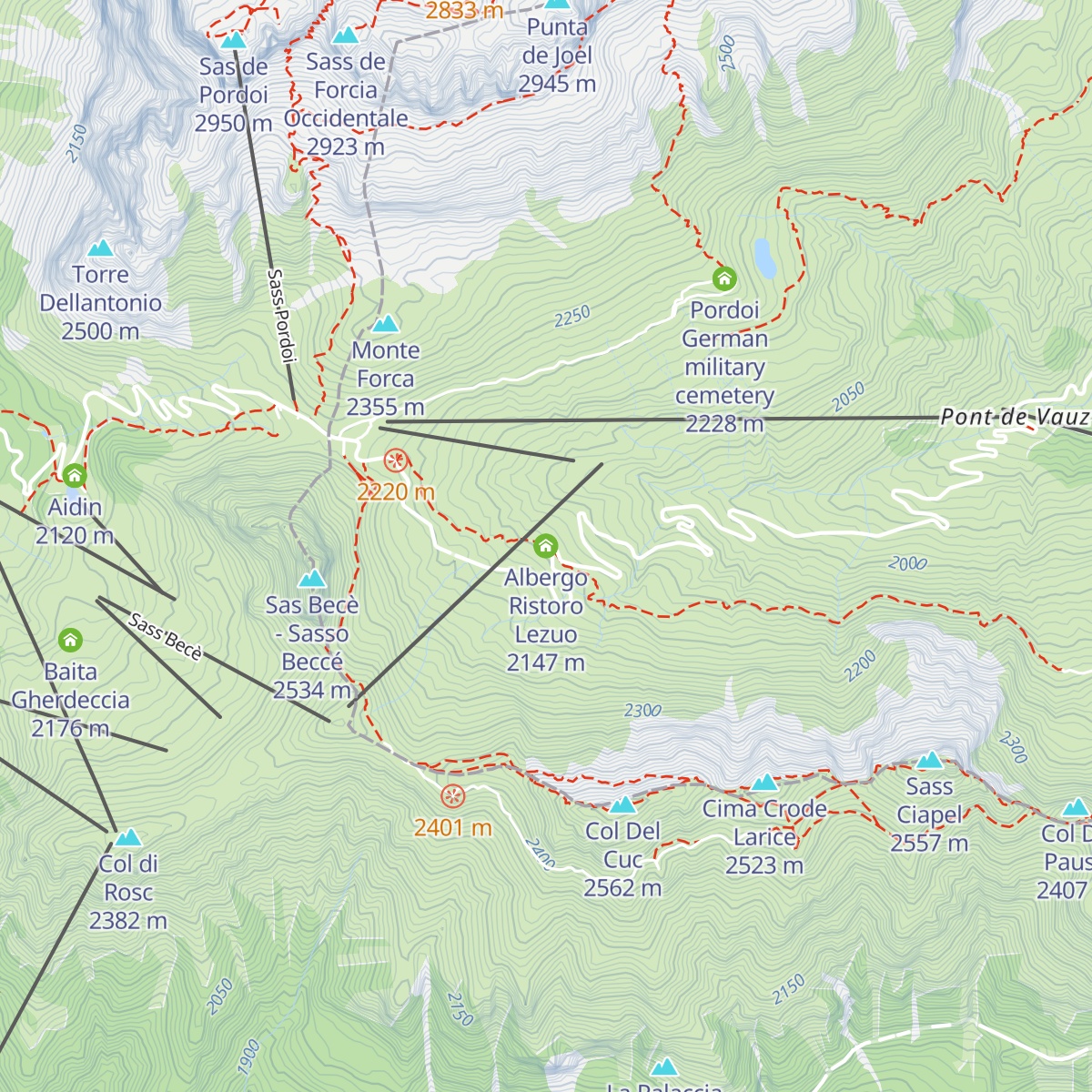 Albergo Ristoro Lezuo map