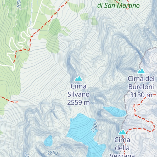 Map of Cima Silvano