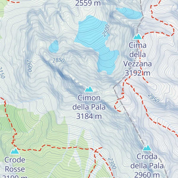 Map of Cimon della Pala