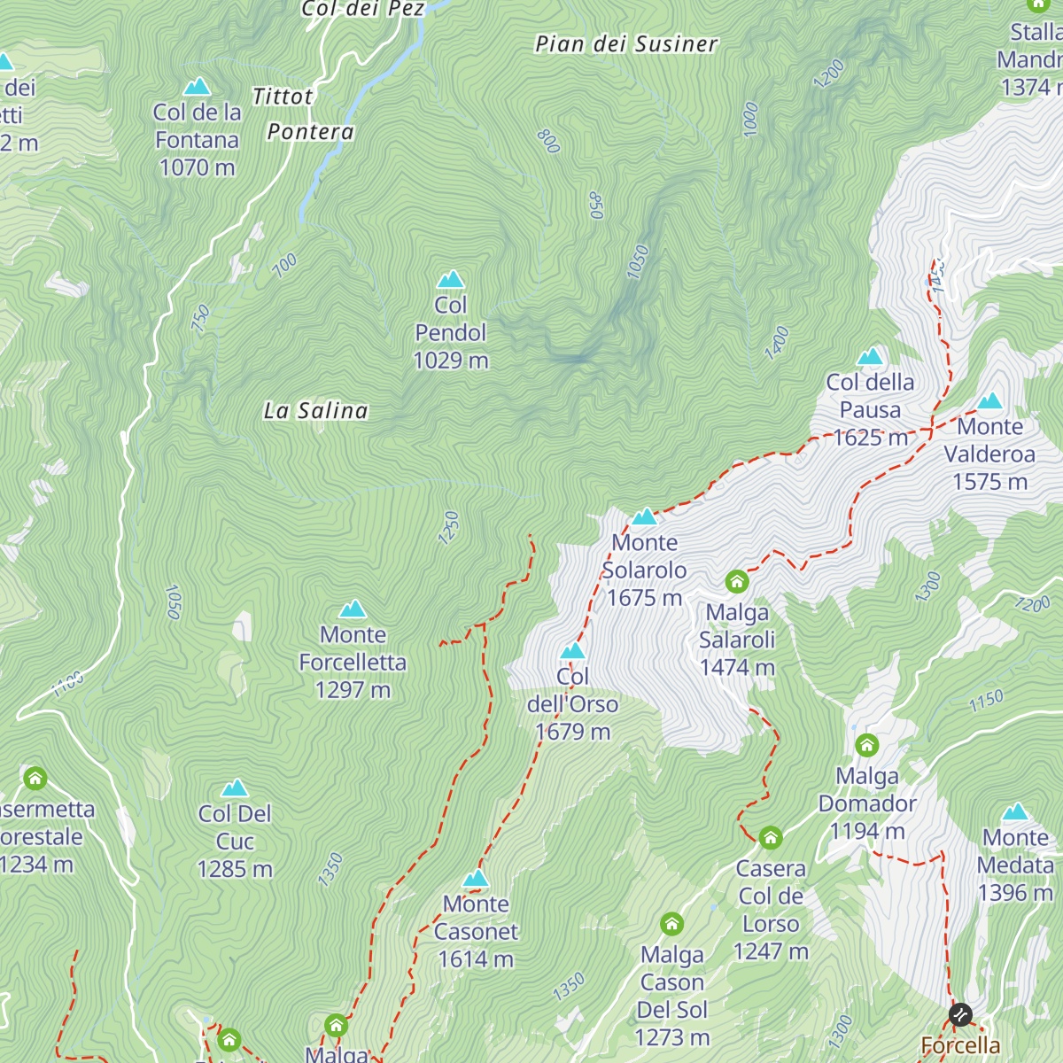 Bivacco Murelon "A. Scopel" map