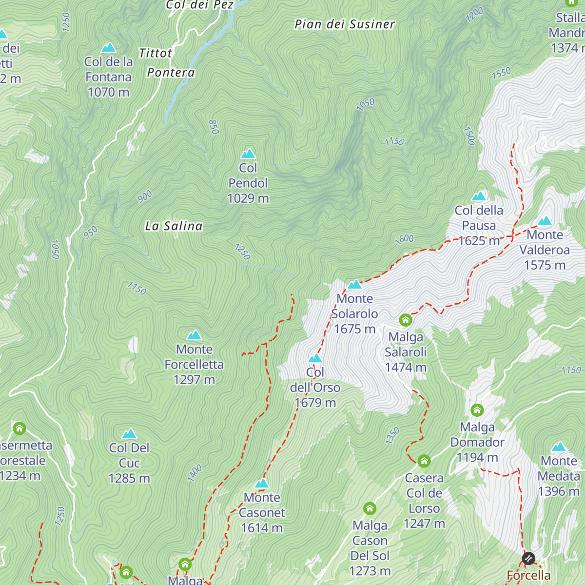 Bivacco Murelon "A. Scopel" map