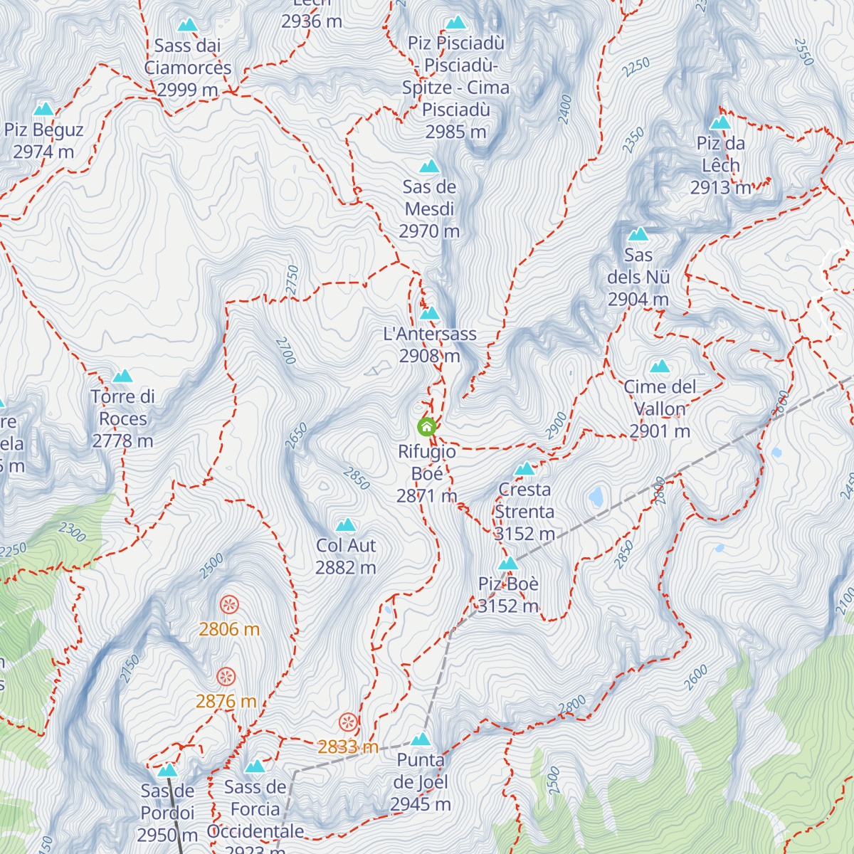Rifugio Boé map