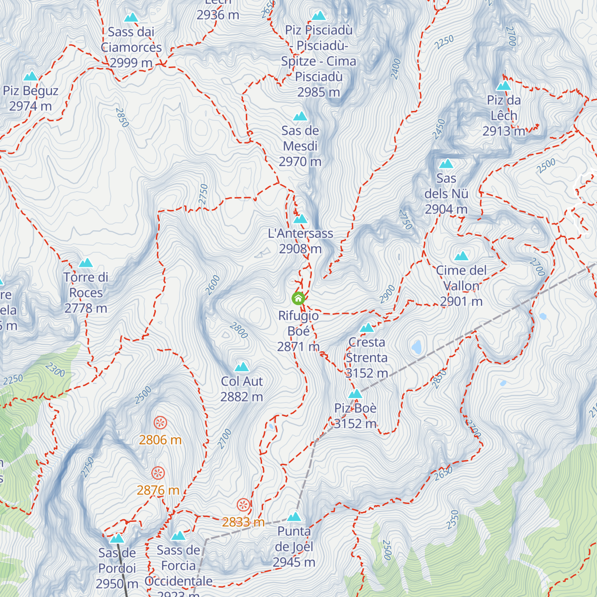 Rifugio Boé map