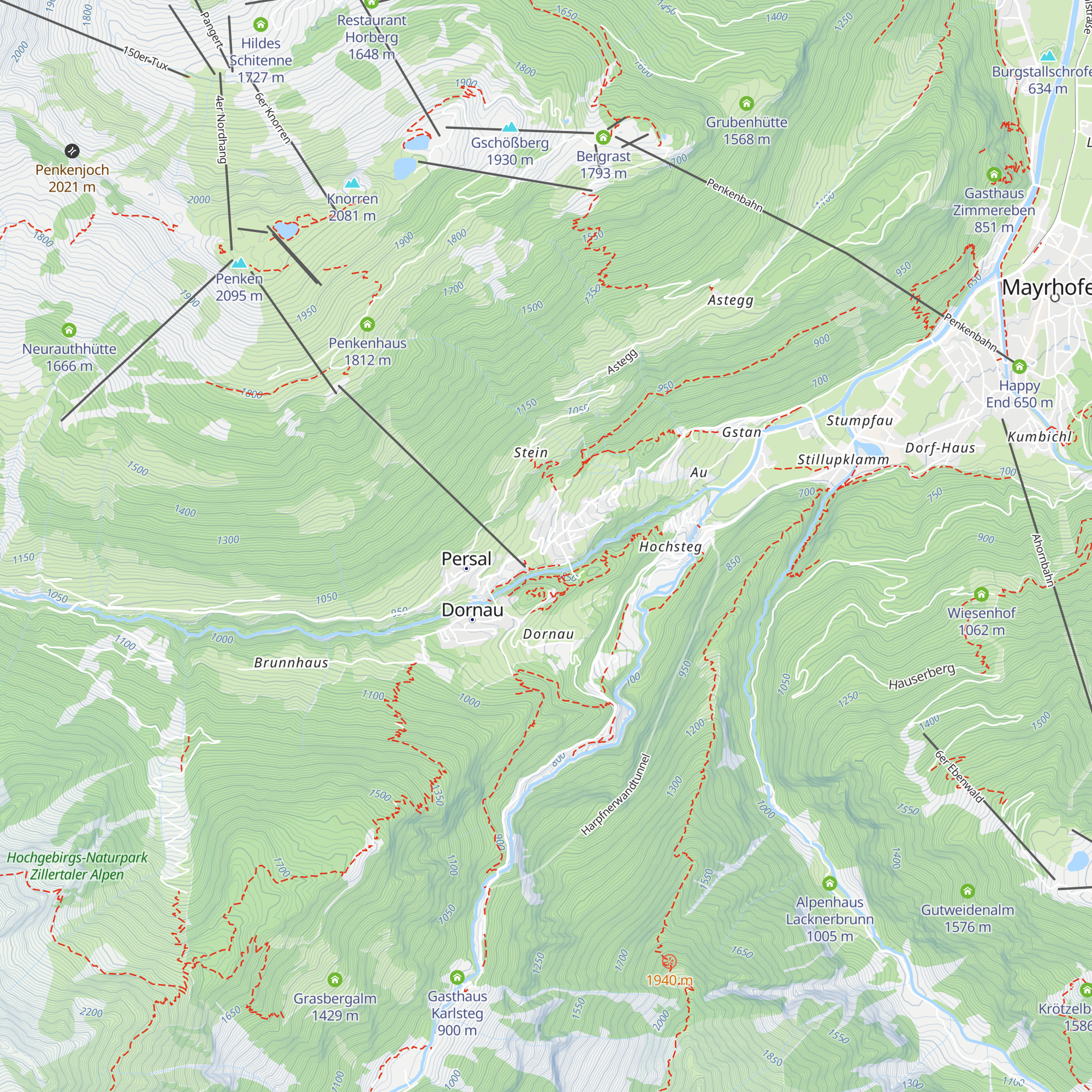 Toursimusverband Tux-Finkenberg map