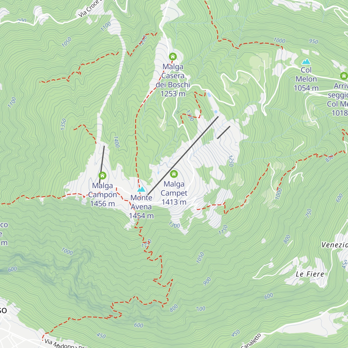 Malga Campet map