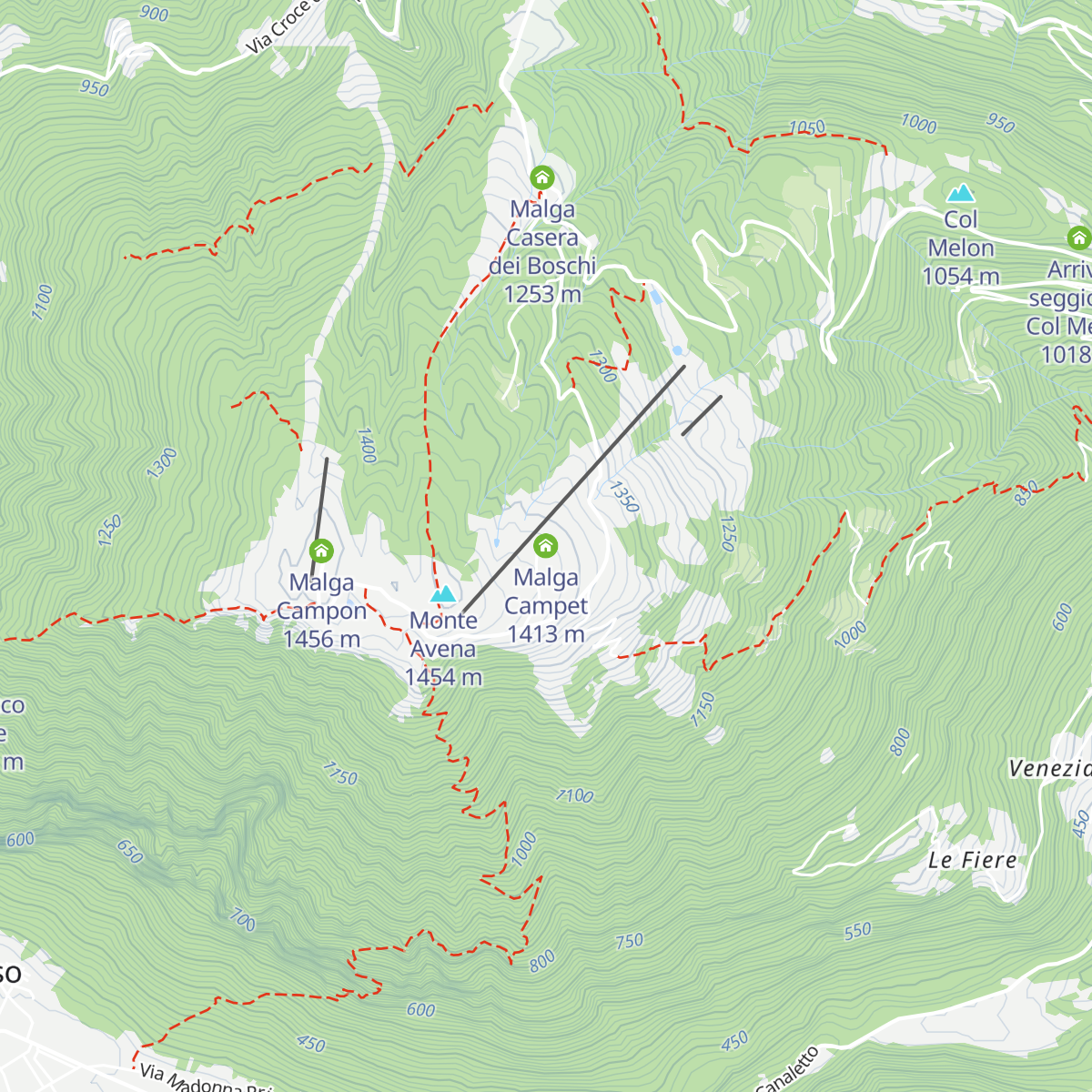 Malga Campet map