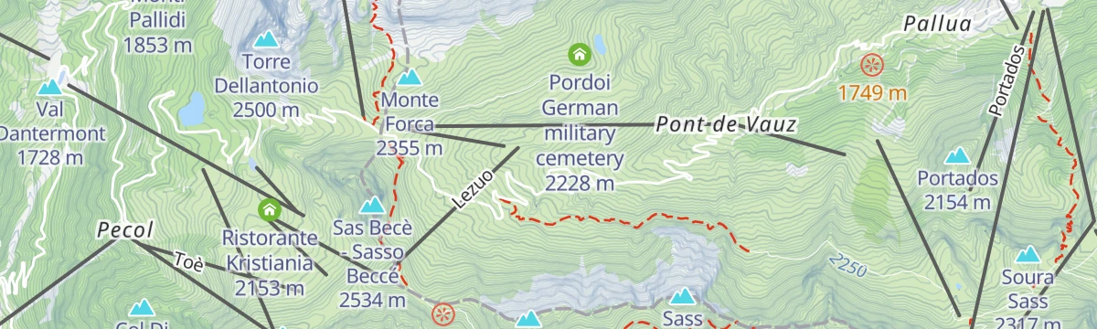 Map of the start of All Fever - Fassa Bike Park