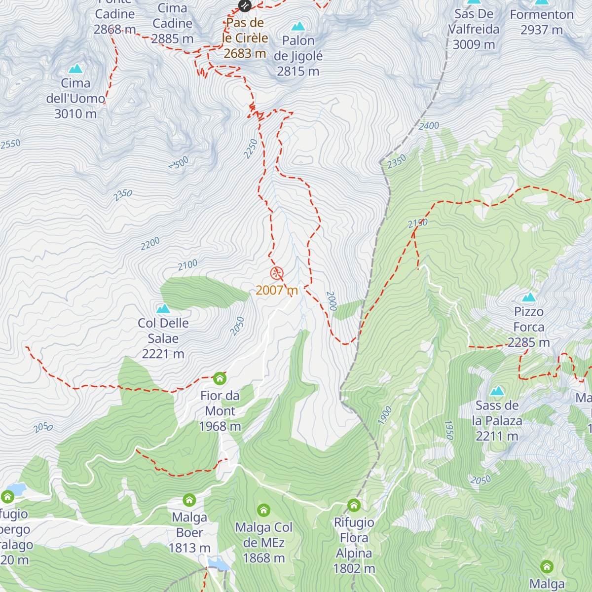 Rifugio Fuciade map
