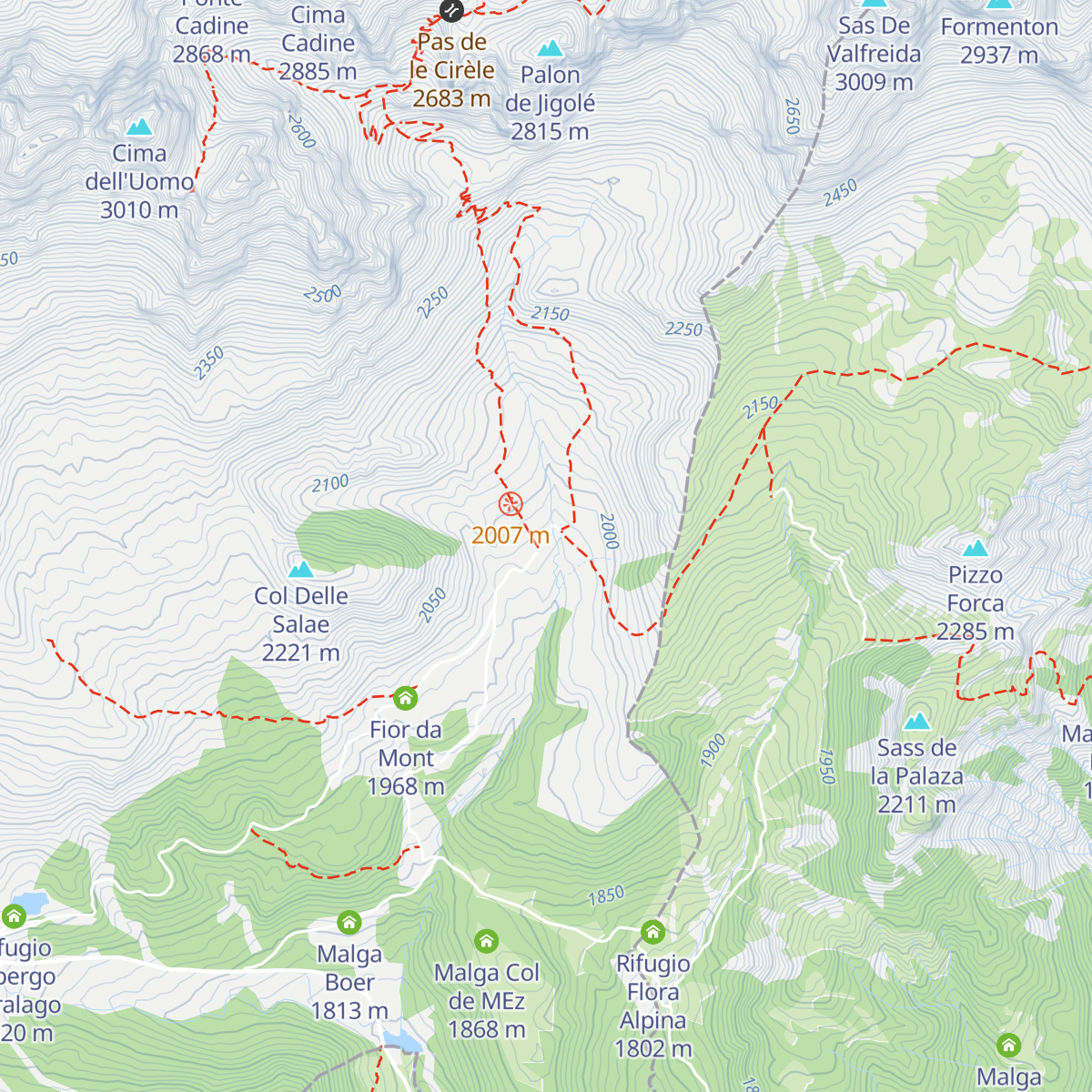 Rifugio Fuciade map