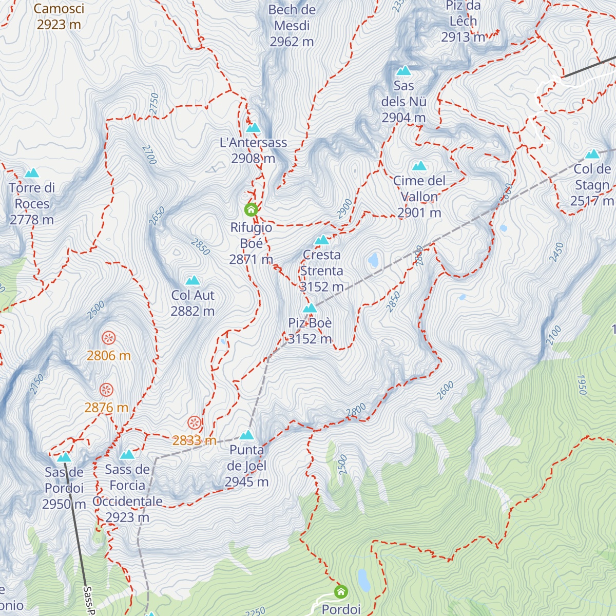 Rifugio Capanna Piz Fassa map