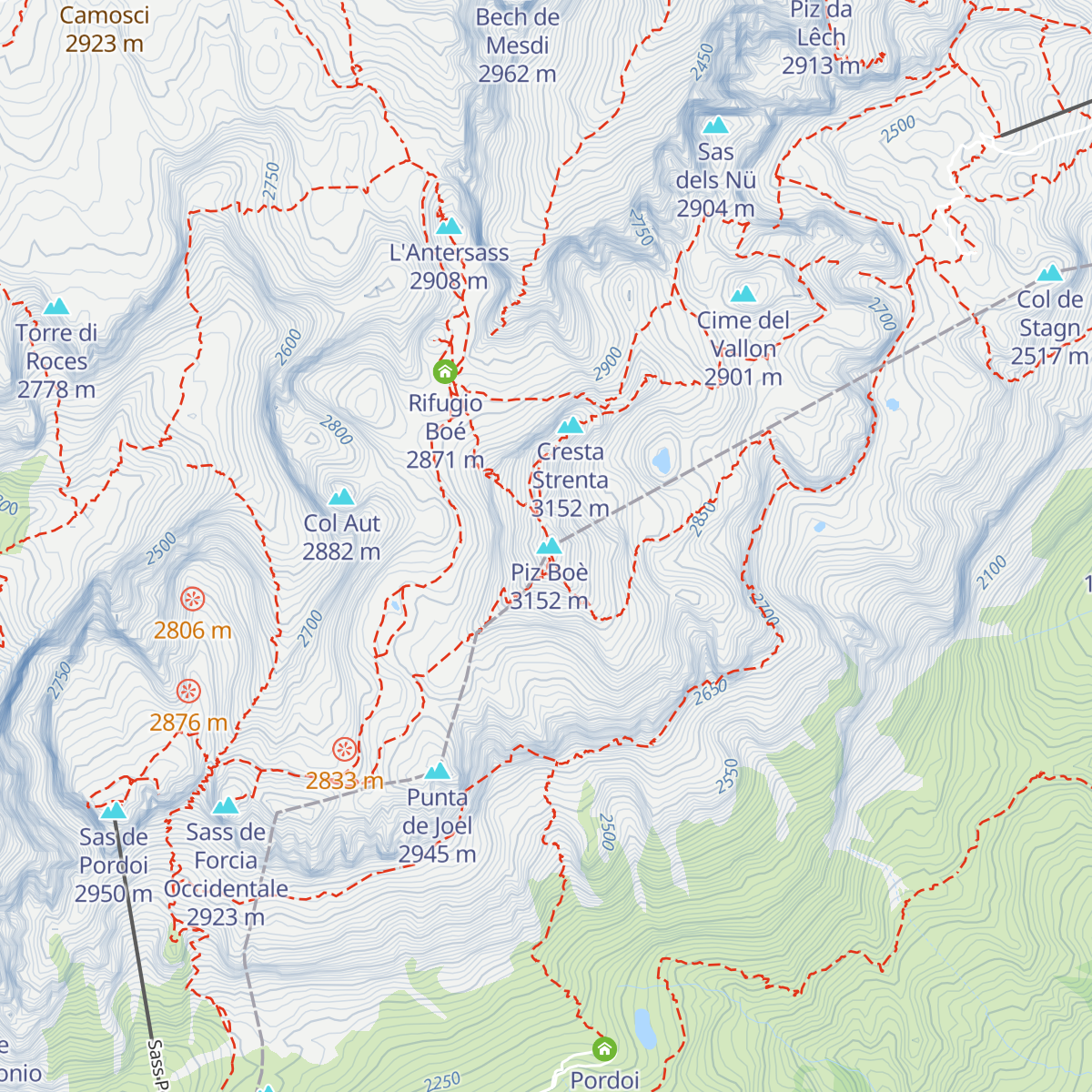 Rifugio Capanna Piz Fassa map