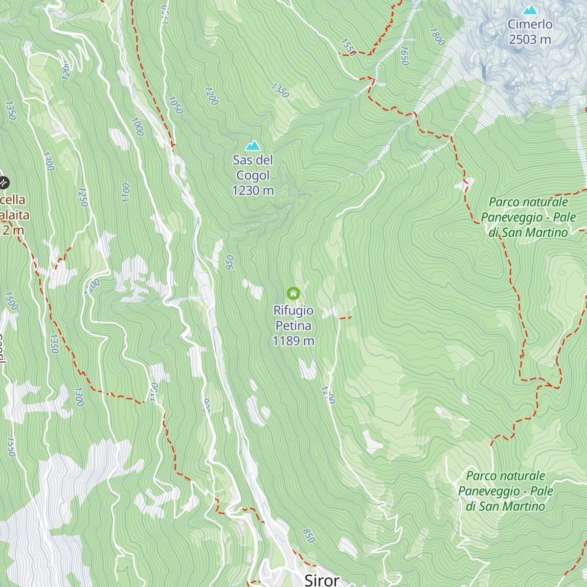 Rifugio Petina map