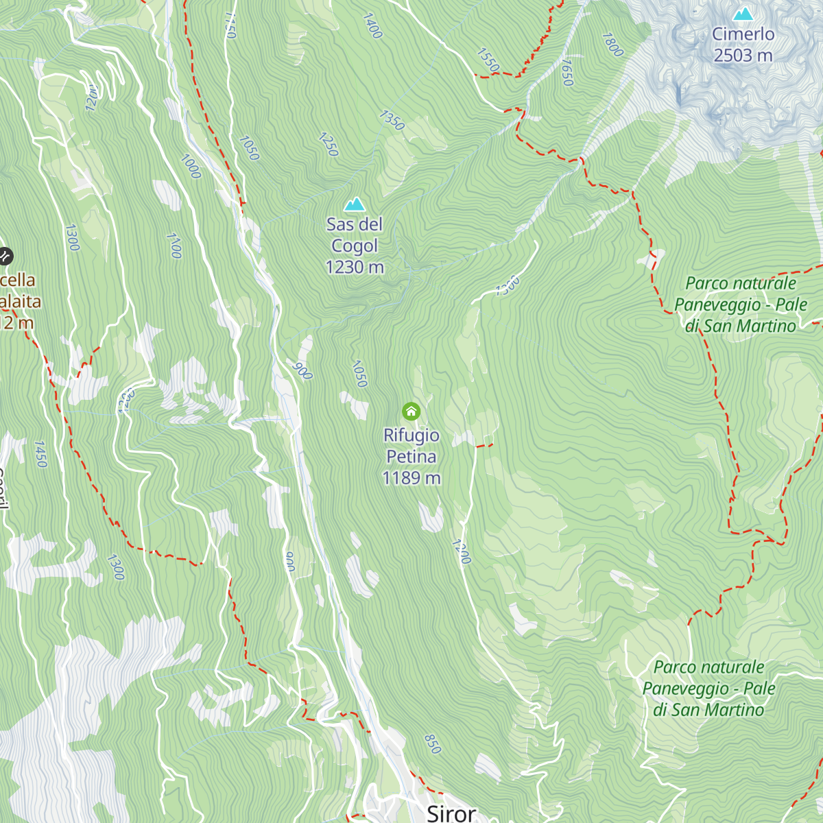 Rifugio Petina map
