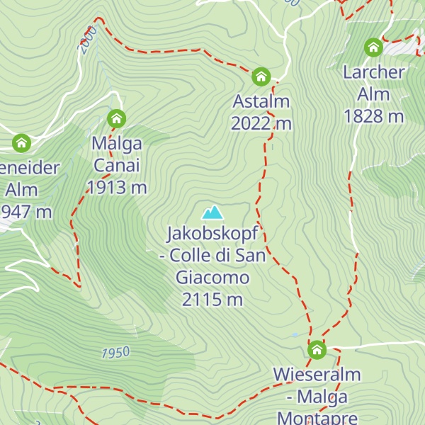 Map of Jakobskopf - Colle di San Giacomo