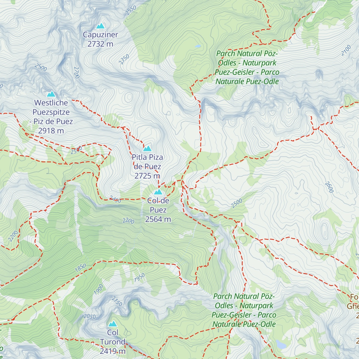 Utia de Puez map