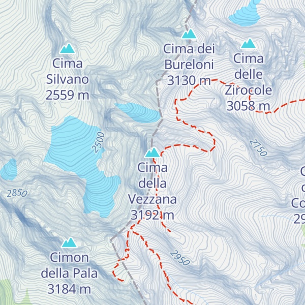 Map of Cima della Vezzana