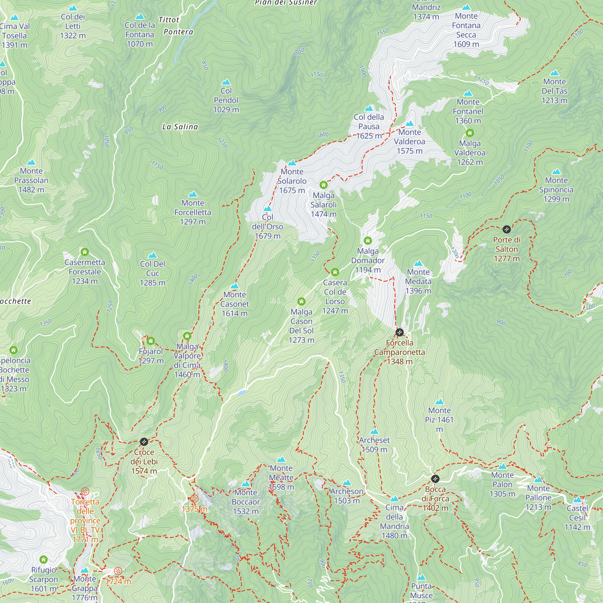 Malga Cason Del Sol map
