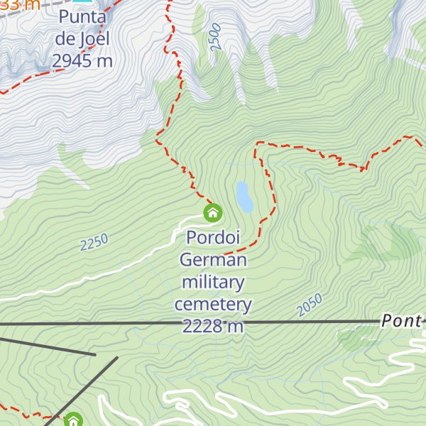 Map of Pordoi German military cemetery