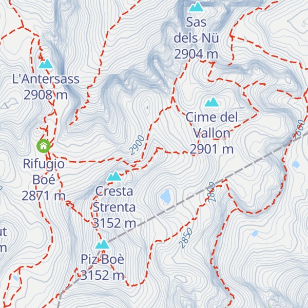 Map of Piz Léch Dlacè - Eisseespitze