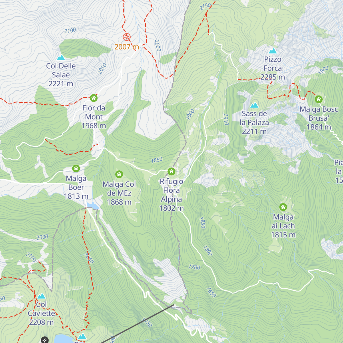 Rifugio Flora Alpina map