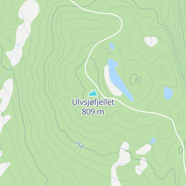 Map of Ulvsjøfjellet