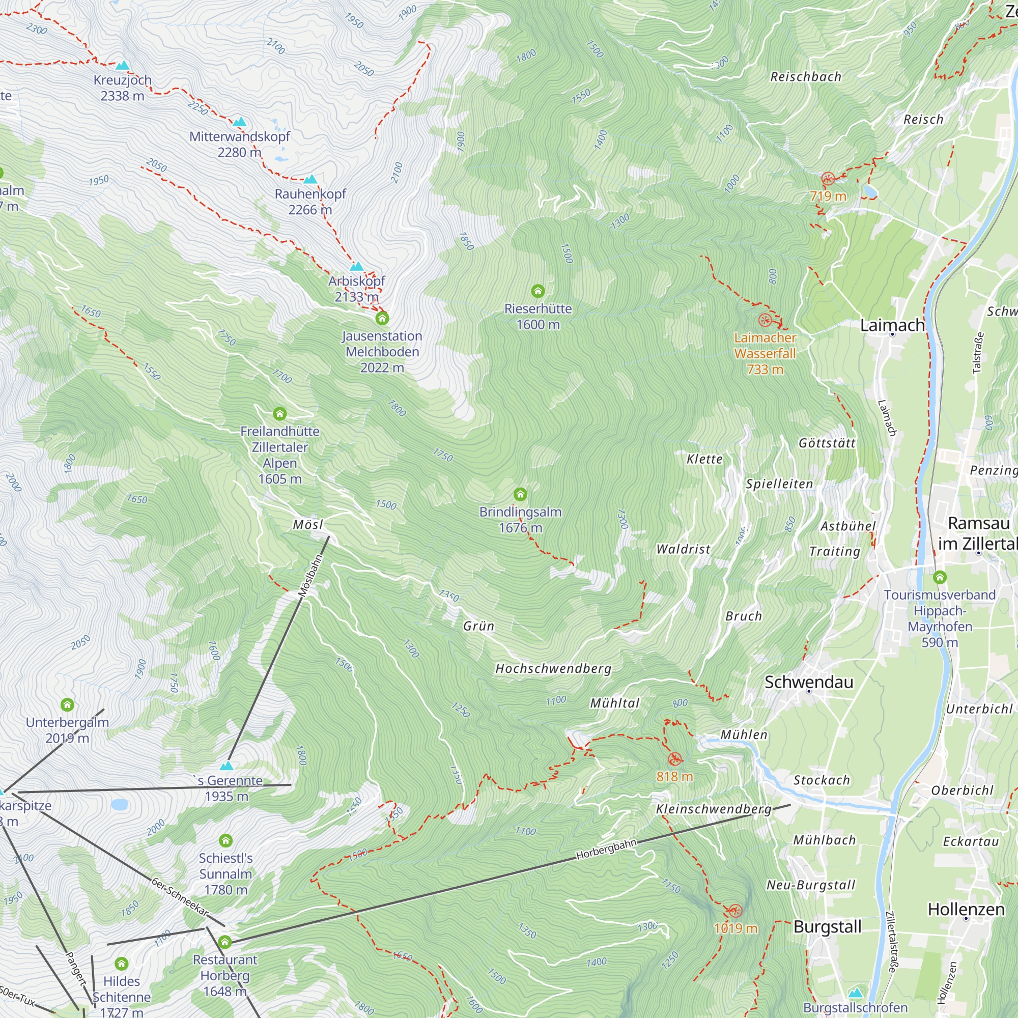 Brindling Alm map