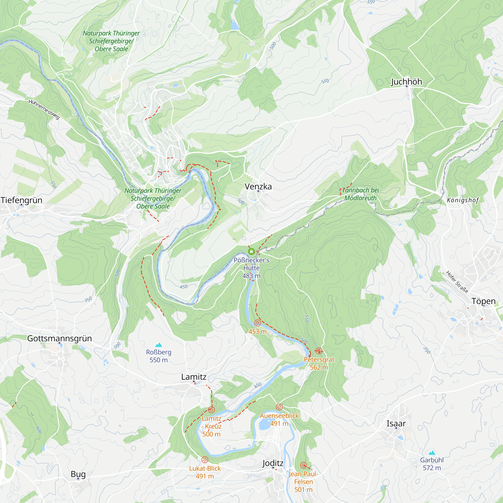 Pößnecker's Hütte map