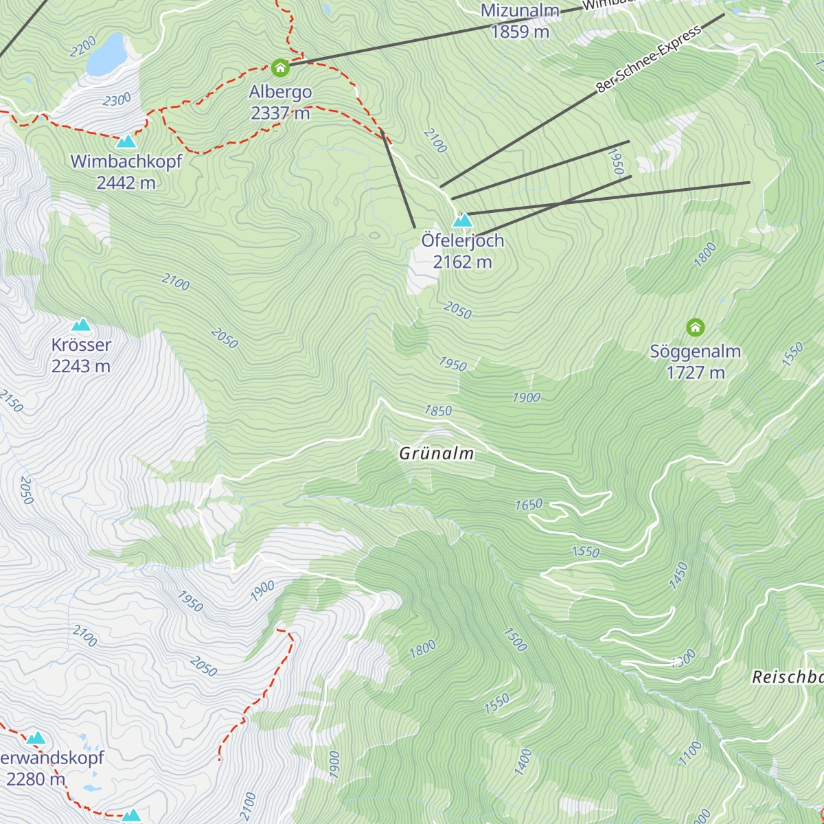 Hirschbichlalm map