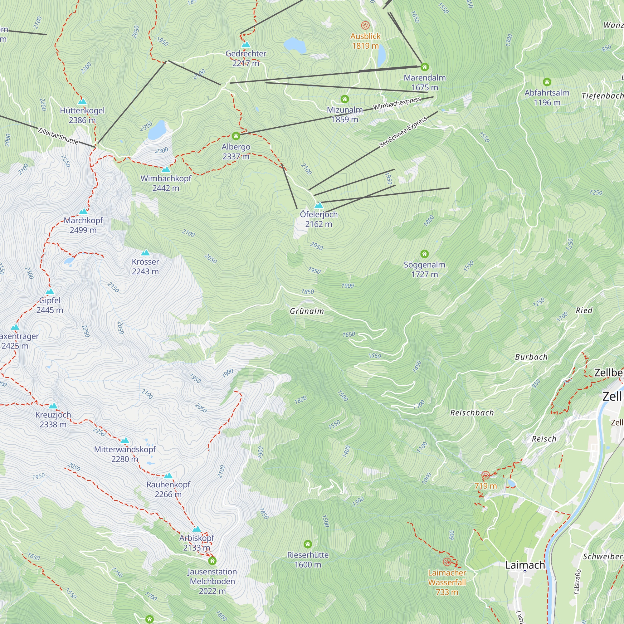Grünalm map