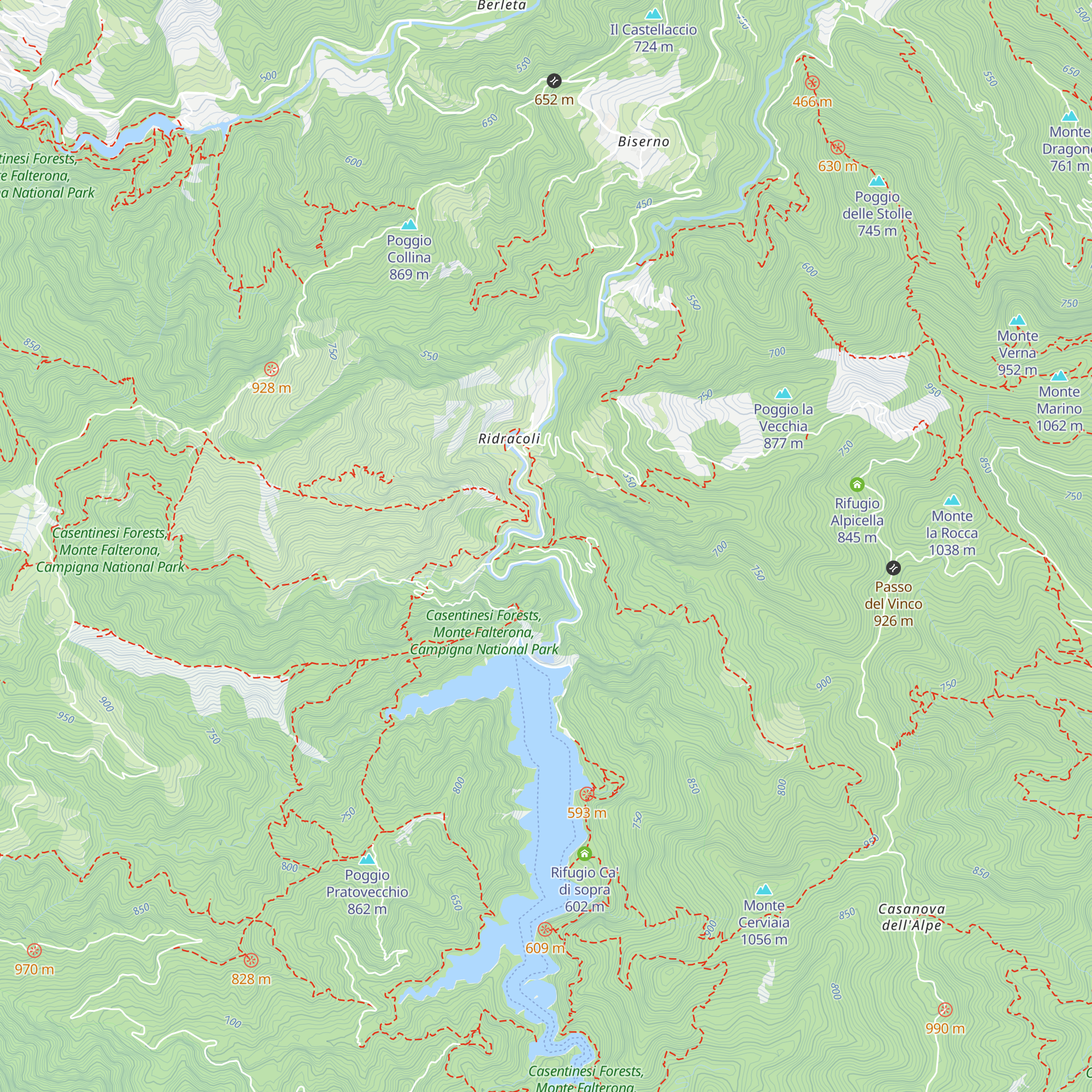 Le Case di Ridracoli map