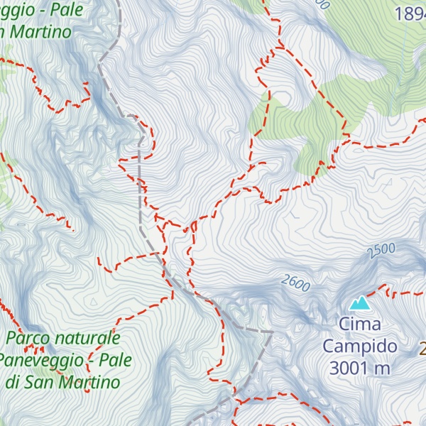 Map of Rifugio Giuseppe Volpi di Misurata al Mulaz