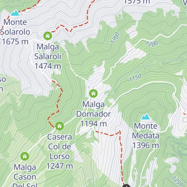 Map of Malga Domador