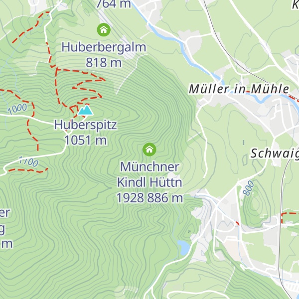 Map of Münchner Kindl Hüttn 1928