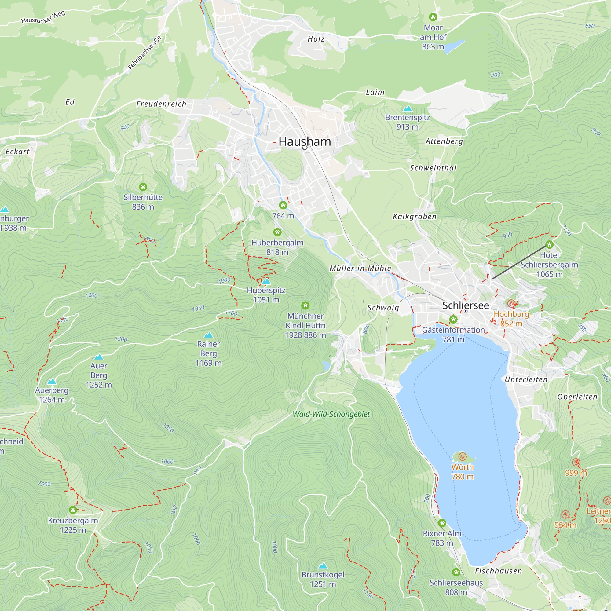 Münchner Kindl Hüttn 1928 map