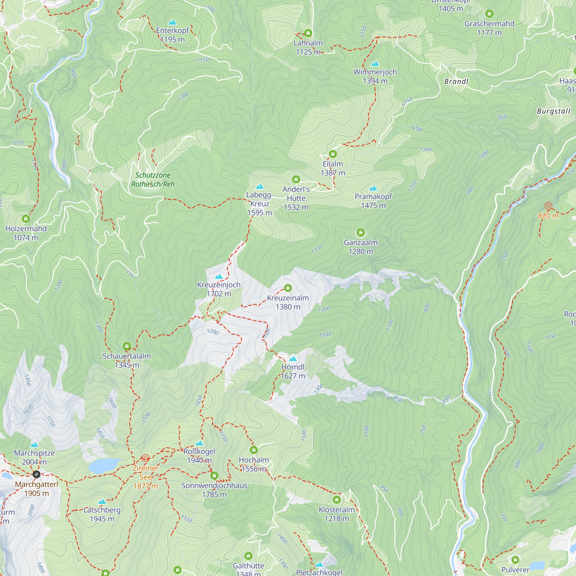 Kreuzeinalm map