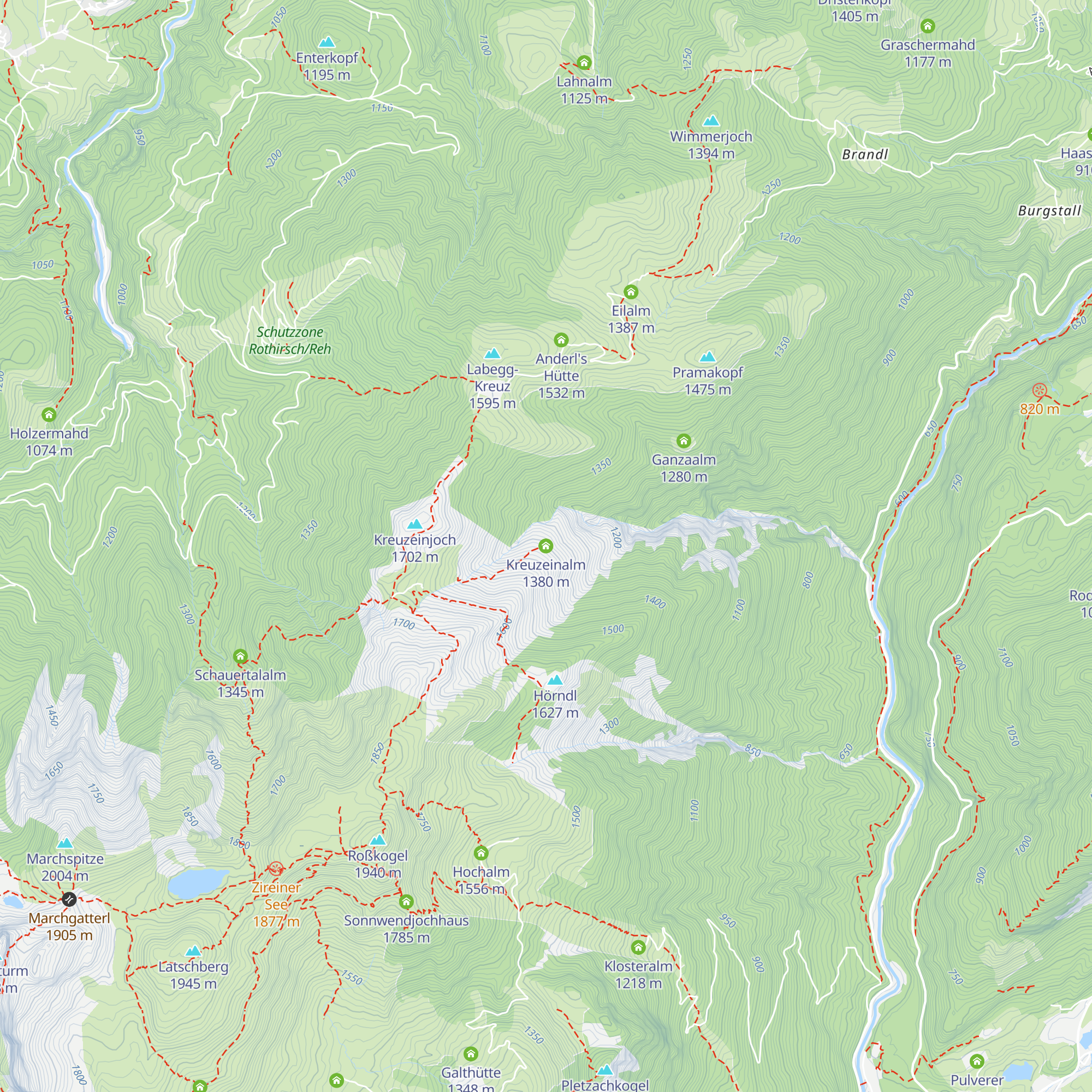 Kreuzeinalm map