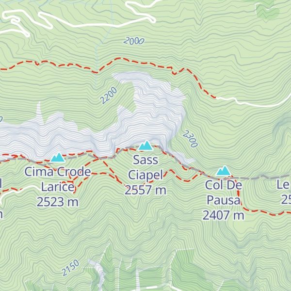 Map of Sass Ciapel
