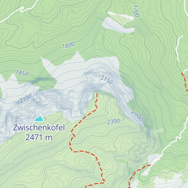 Map of Crëp da les Dodesc - Zwölferkofel - Punta delle Dodici