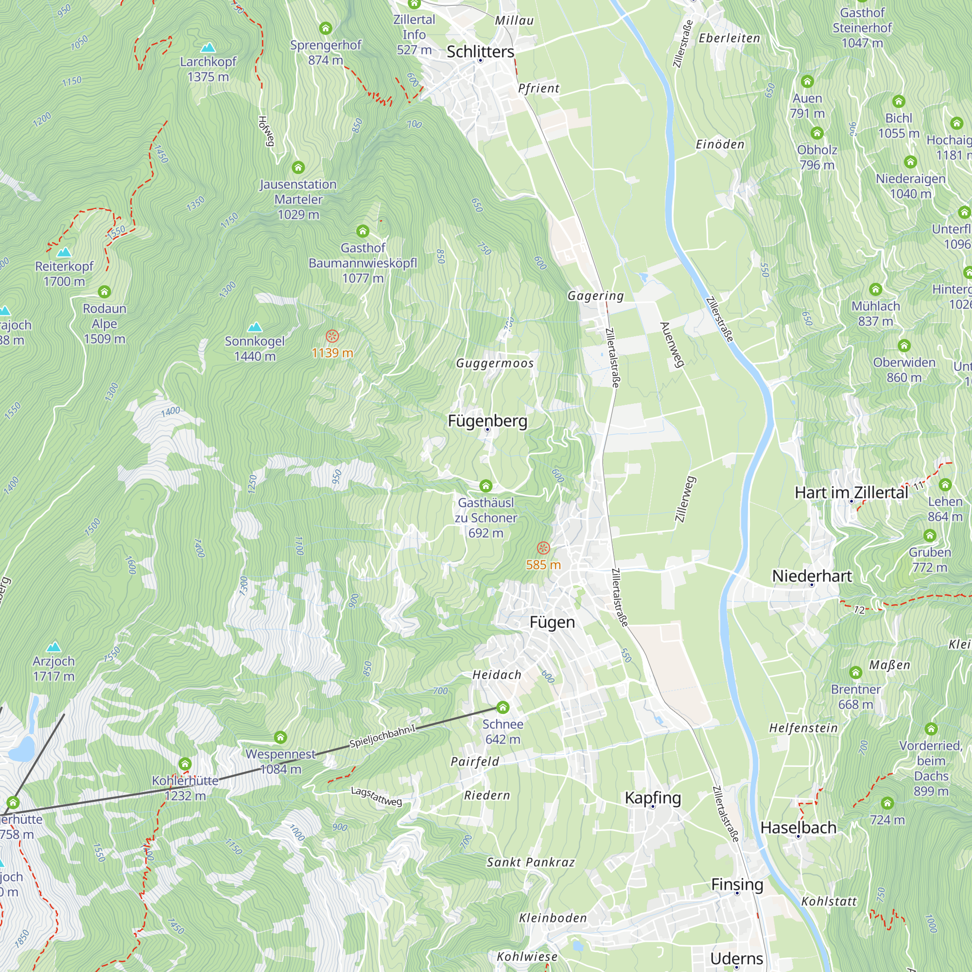 Gasthäusl zu Schoner map