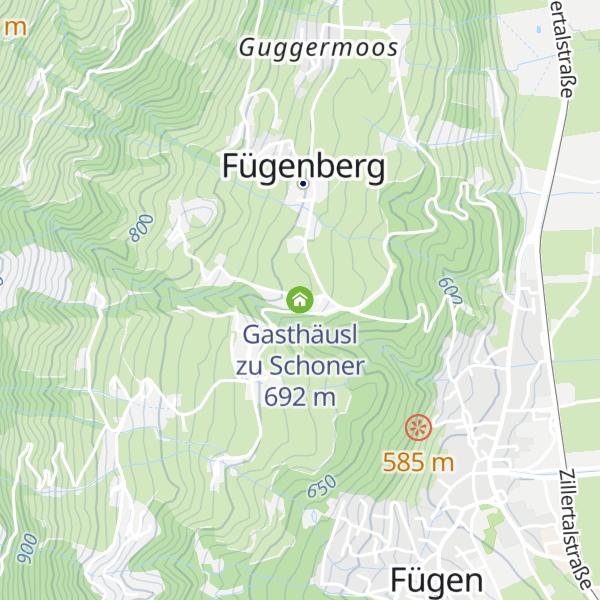 Map of Gasthäusl zu Schoner