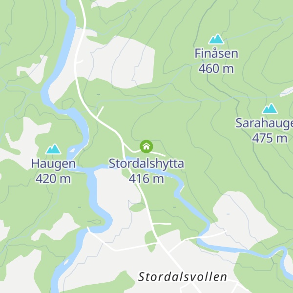Map of Stordalshytta