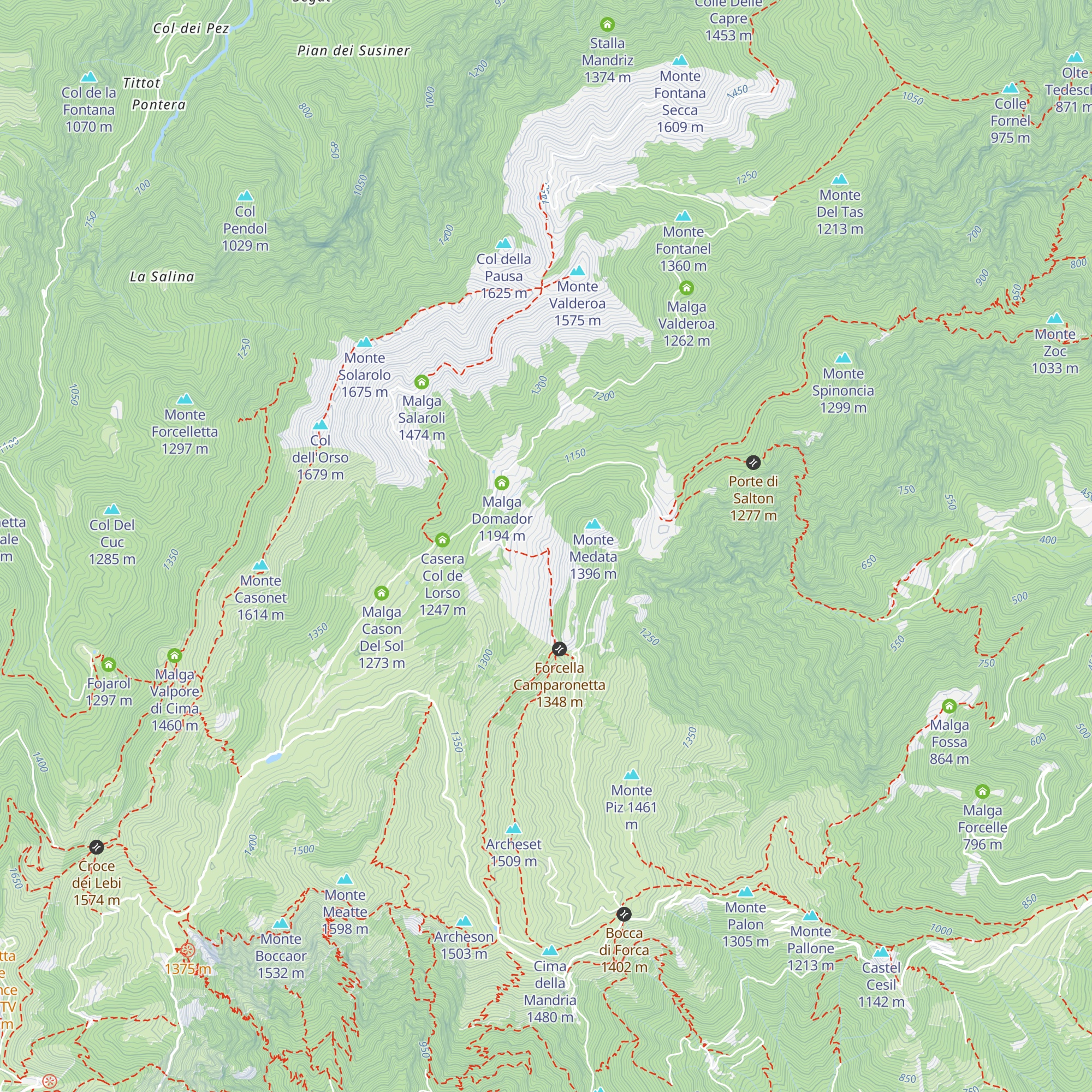 Malga Camparoneta map