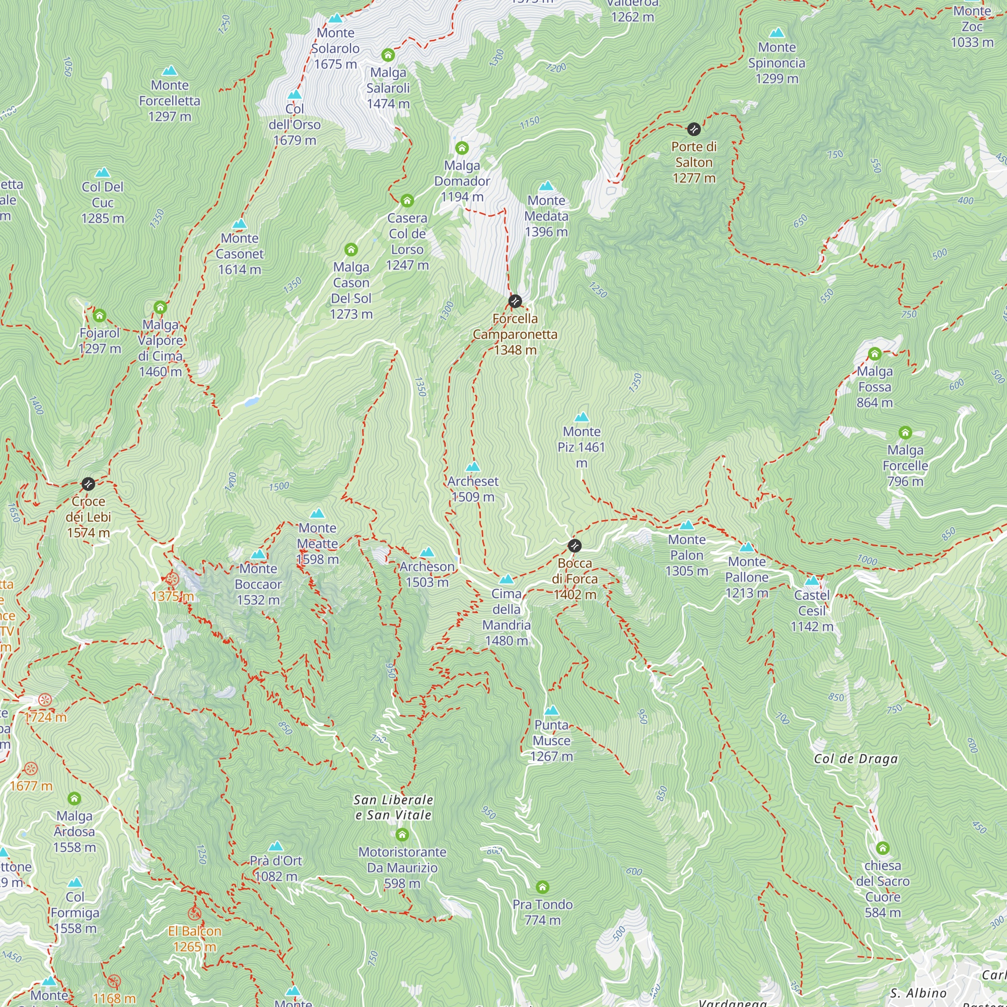 Malga Archeset map
