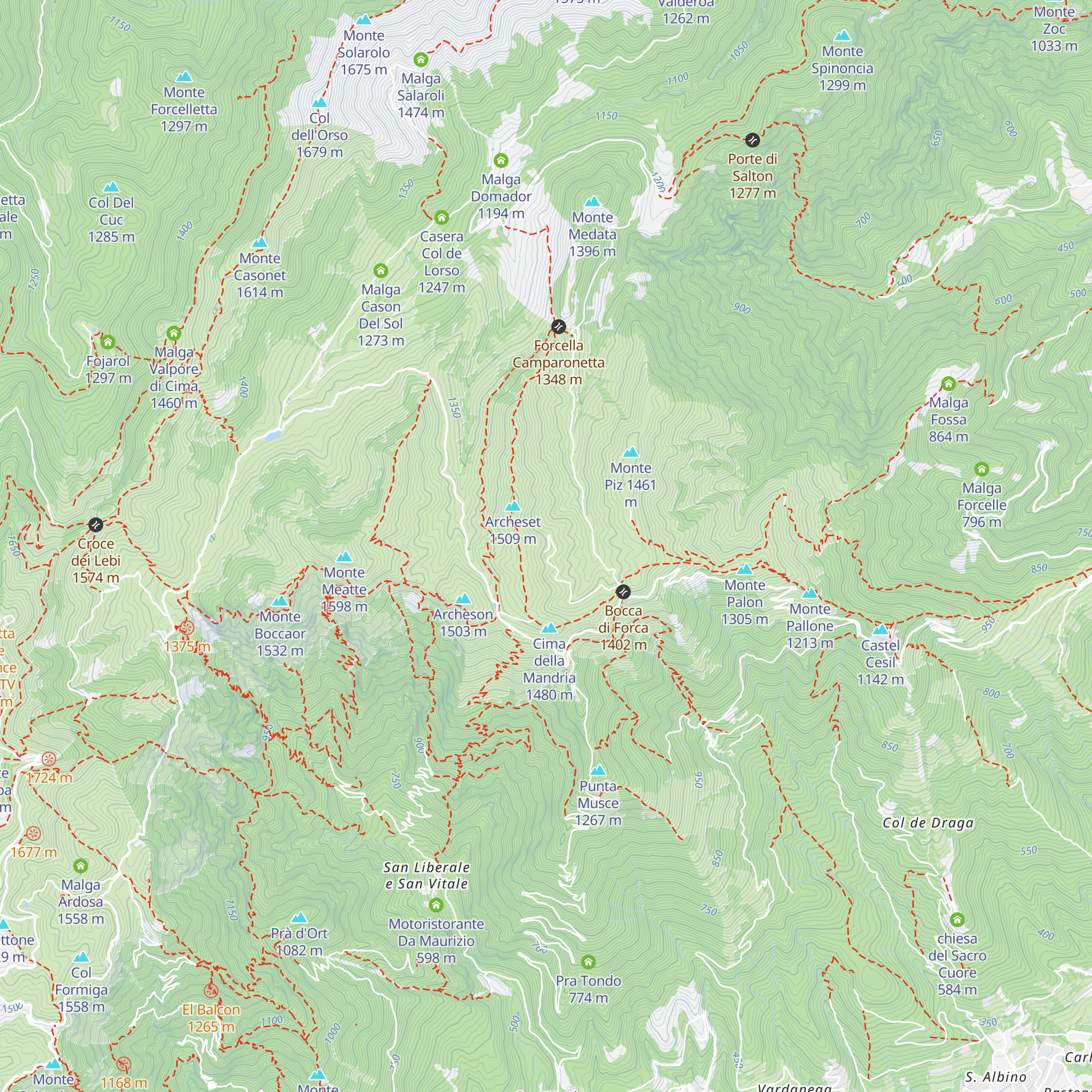 Malga Archeset map