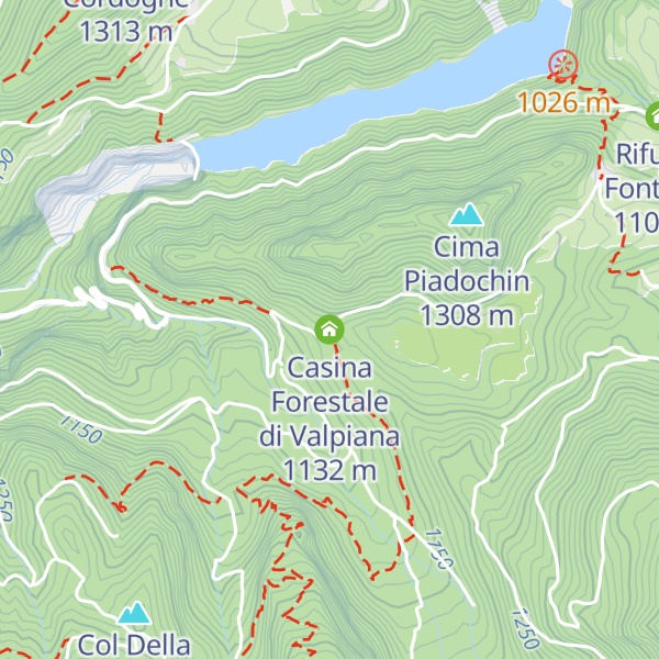 Map of Casina Forestale di Valpiana