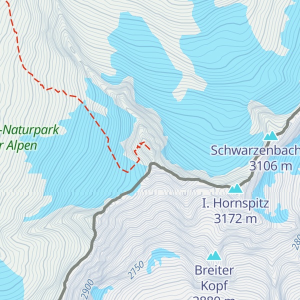Map of III. Hornspitze (Berliner Spitze)